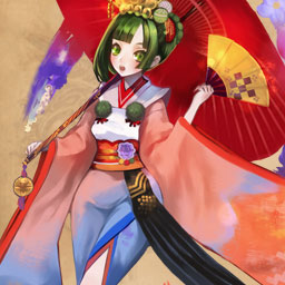 艺妓玉立绘